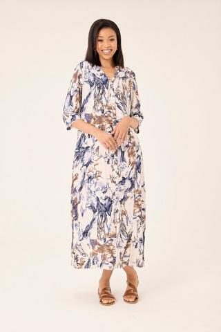 MARBLE PRINT SHIRT DRESS