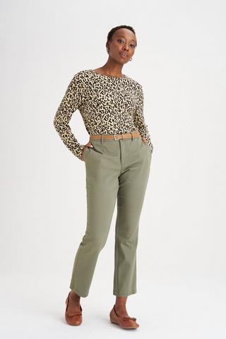 BELTED CHINO PANTS FATIGUE