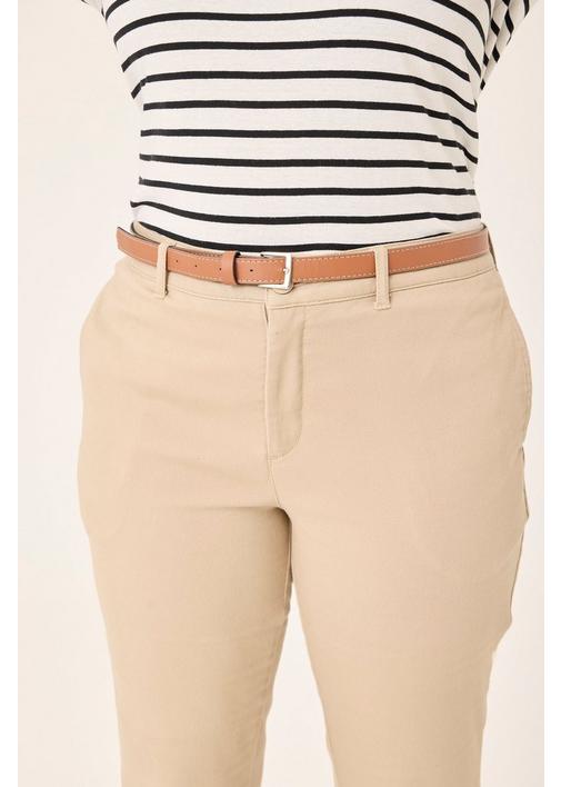 BELTED CHINO PANTS TAUPE - 127 - Taupe | MILADYS BELTED CHINO PANTS TAUPE - 127 - Taupe | MILADYS