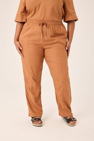 LINEN BLEND PANTS TAUPE