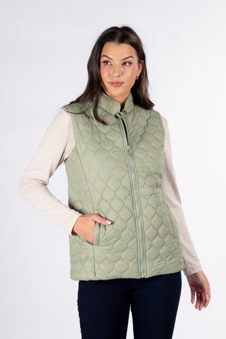 QUILTED PUFFER GILET SAGE