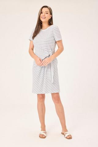 STRIPE DRESS KNOT DETAIL