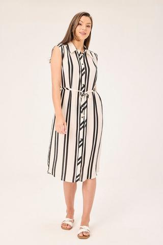 STRIPE SHIRT DRESS