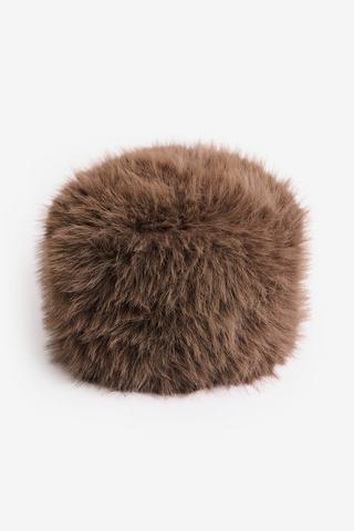 FAUX FUR HAT BROWN