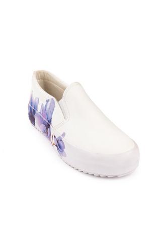 FLORAL PRINT SNEAKER WHITE