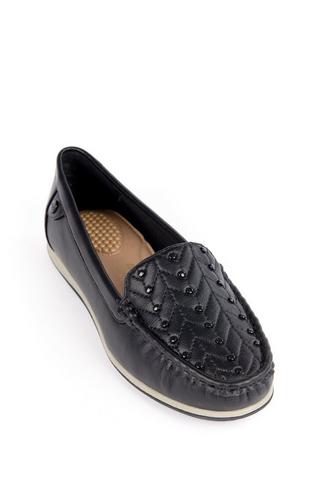 QUILTED MOCASSIN BLACK - Bata