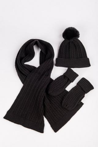 SCARF GLOVE AND BEANIE SET