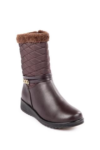QUILTED BOOTS BROWN