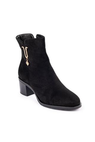 EMBELLISHED HEELED BOOTS BLACK