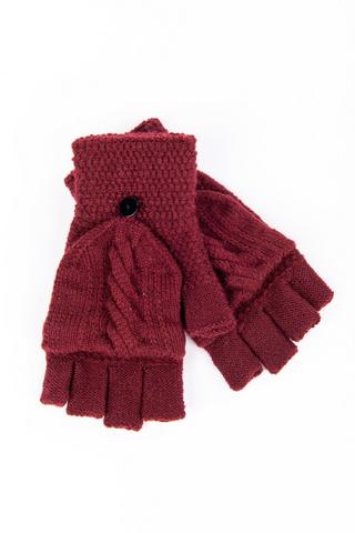 FINGERLESS GLOVES BURGUNDY