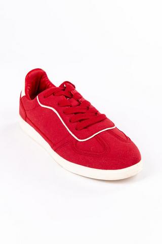 LACE UP SNEAKERS RED