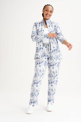 FLORAL PRINT FLEECE TRACKPANTS
