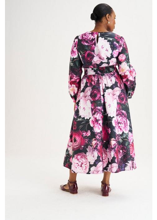 DAHLIA FLORAL FIT AND FLARE DRESS - L - Multi | MILADYS
