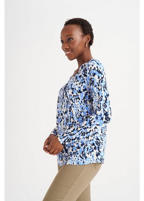 LONG SLEEVE PRINT TOP - XL - Multi | MILADYS