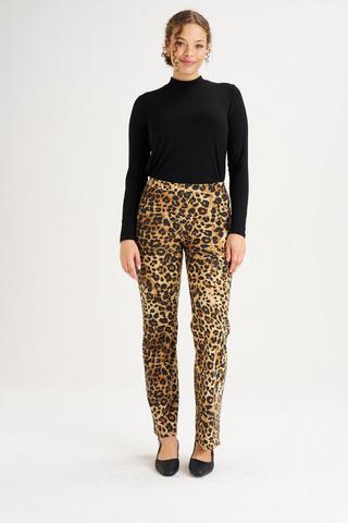 STRAIGHT LEG PONTE PANTS ANIMAL PRINT