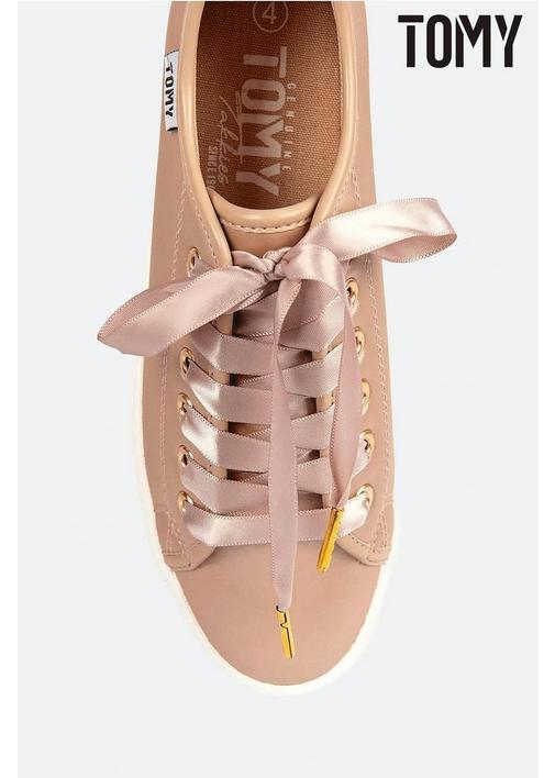 LACE UP METALLIC SNEAKERS - Tomy - 7 - Blush Pink | MILADYS