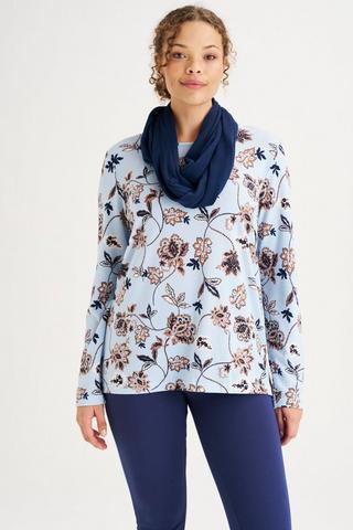 PRINTED TOP WITH SNOOD