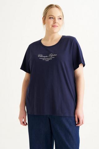 SLOGAN TEE NAVY
