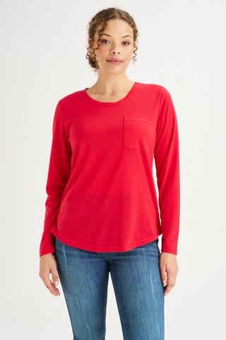 LONG SLEEVE BASIC TEE RED