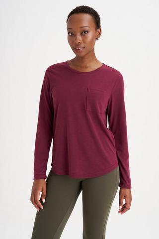 LONG SLEEVE BASIC TEE BURGUNDY
