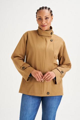 TWILL BIKER JACKET NATURAL
