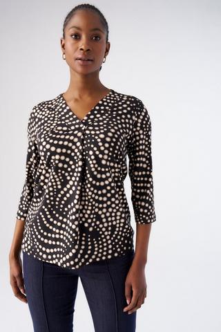 PRINTED V-NECK SMART TOP
