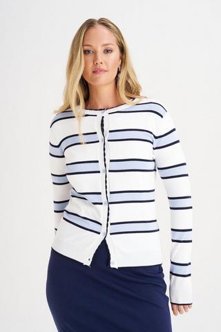 KNITTED STRIPE CARDIGAN