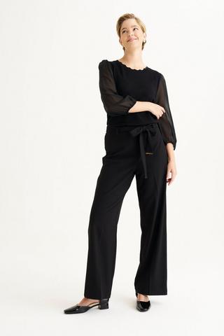WIDELEG PULL ON PANTS BLACK
