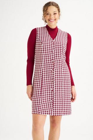 BOUCLE CHECK PINNI BURGUNDY
