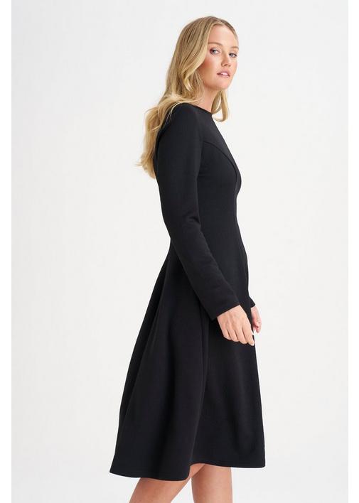 FIT AND FLARE DRESS BLACK - L - Black | MILADYS