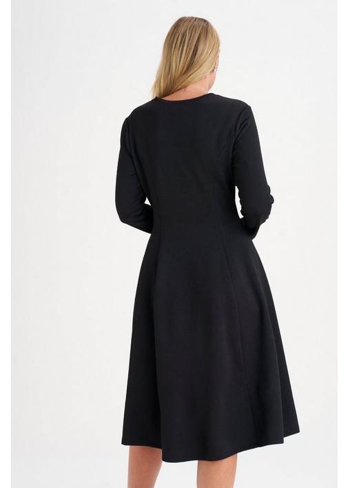 FIT AND FLARE DRESS BLACK - L - Black | MILADYS