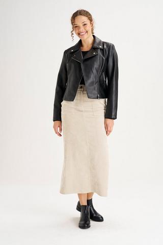 CORDUROY SKIRT STONE