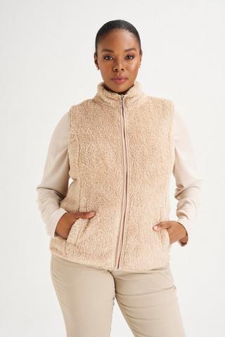 CORAL FLEECE GILET STONE