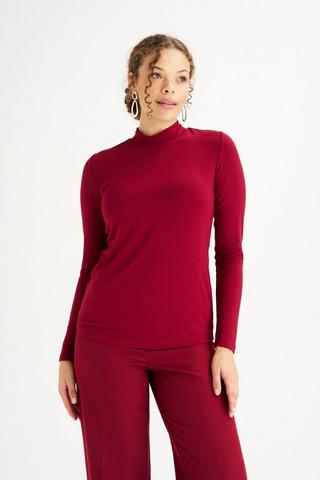 VISCOSE BURGUNDY POLONECK
