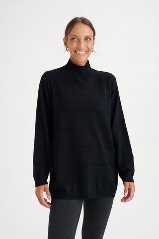 KNITTED POLONECK BLACK