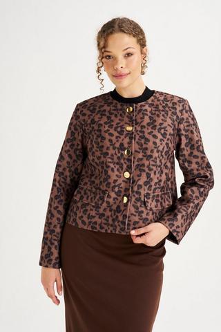 ANIMAL PRINT MELTON JACKET