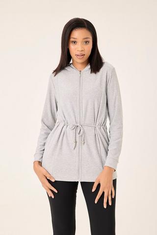 LIGHTWEIGHT ZIP THROUGH JACKET GREY