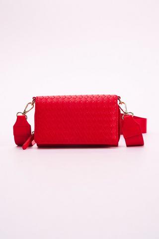 WEAVE CROSSBODY BAG RED