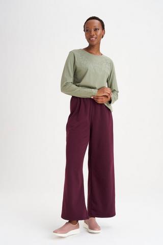 WIDE LEG TRACKPANTS BURGUNDY