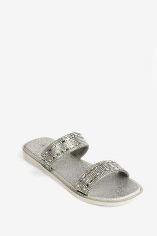 SILVER EMBELLISHED SANDAL