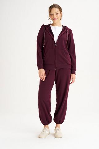 CUFFED TRACKPANTS BURGUNDY