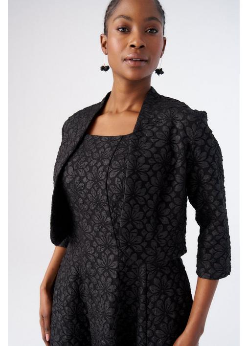 BLACK JACQUARD BOLERO - M - Black | MILADYS