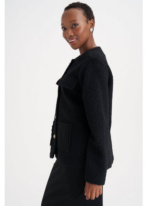BOUCLE JACKET BLACK - S - Black | MILADYS