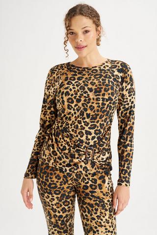 ANIMAL PRINT WRAP TOP