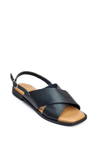 PEEPTOE CROSSOVER SANDAL BLACK