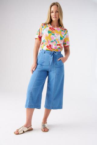 BELTED WIDE LEG CROPS