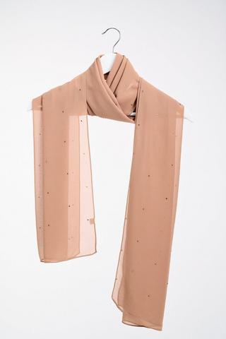 DIAMANTE TRIM CHAMPAGNE SCARF