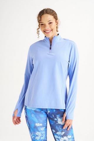 QUARTER ZIP TEE PERIWINKLE