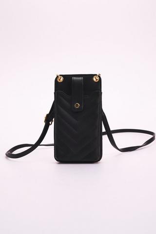 QUILTED CELLPHONE CASE BLACK