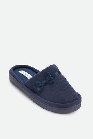 BOW DETAIL SLIPPERS GREY